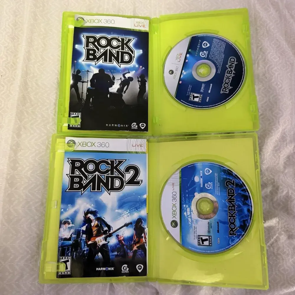 Rock Band Bundle - 1 and 2 - Xbox 360 - Complete w/ Manual CIB